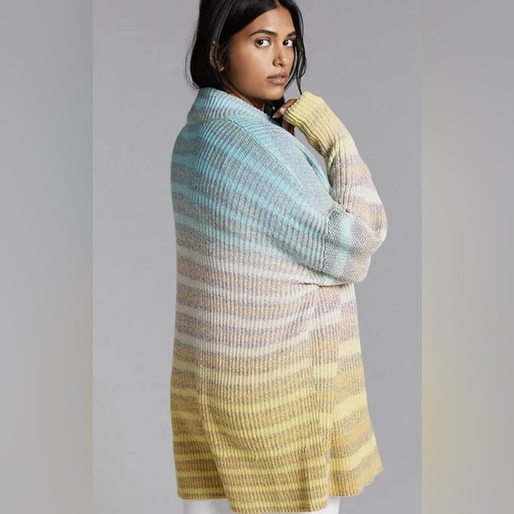 Pilcro Sweaters - Pilcro Anthropologie Space Dye Ombré Sunset Pastel Striped Cardigan Sweater XS